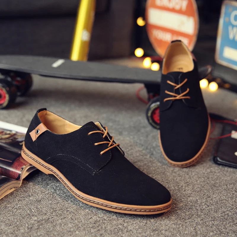 2020 Spring Suede Leather Men Shoes Oxford Casual Shoes Classic Sneakers Comfortable Footwear Dress Shoes Large Size Flats