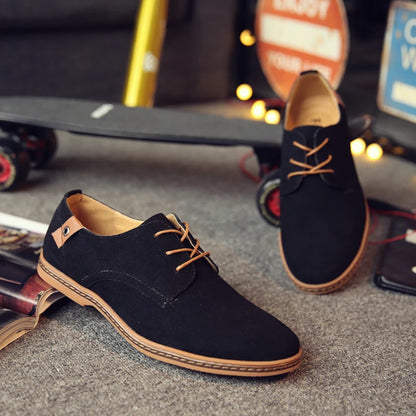 2020 Spring Suede Leather Men Shoes Oxford Casual Shoes Classic Sneakers Comfortable Footwear Dress Shoes Large Size Flats