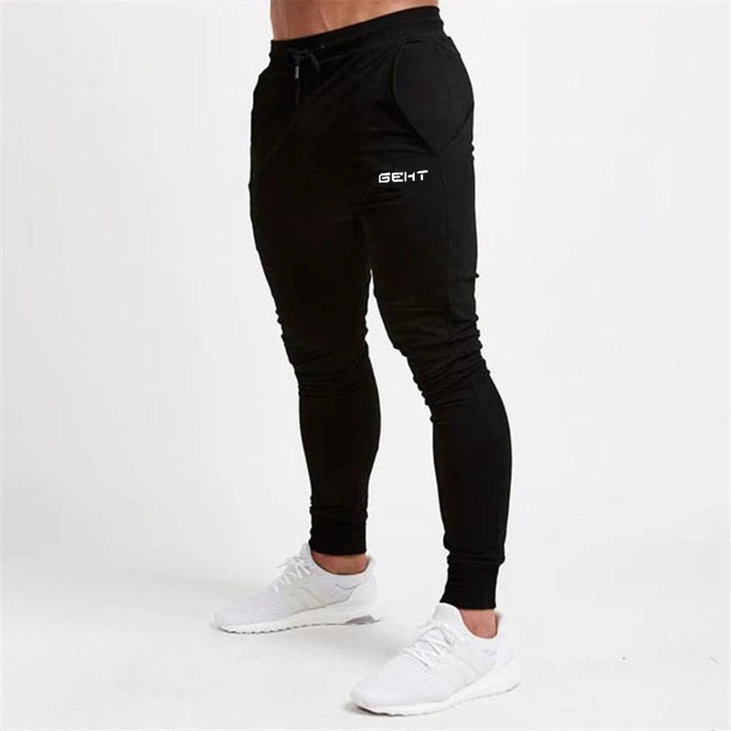 Men's Slim-Fit Jogger Pants with Side Stripes, Drawstring Waist, and Zippered Pockets for Athletic Wear