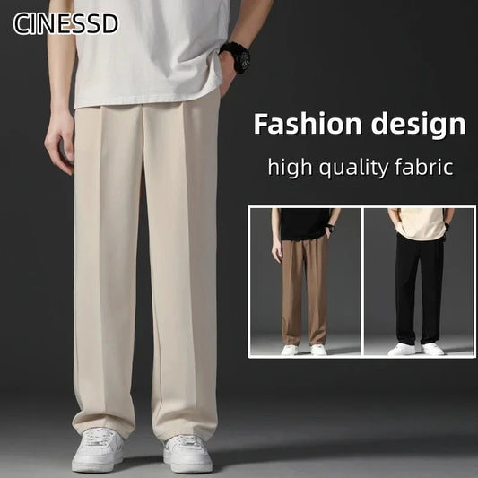 Men's Loose Fit Wide-Leg Trousers with High-Quality Fabric and Minimalist Design for Modern Casual Wear