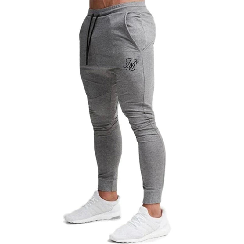 Slim Fit Jogger Pants with Contrast Side Stripes and Zipper Pockets for Men