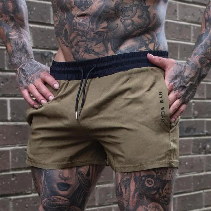 Men's Athletic Gym Shorts with Elastic Waistband, Drawstring, and Side Pockets for Running, Fitness, and Casual Wear