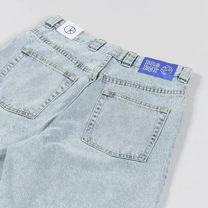 "Men's Relaxed Fit Denim Shorts with Classic Five-Pocket Design and Embroidered Character Accents, Featuring Durable Fabric and Comfortable Mid-Length Cut"