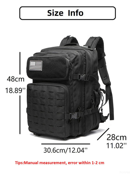 50L Tactical Backpack Bag Hunting MOLLE Backpack GYM For Men EDC Outdoor Hiking Rucksack Witch 2 Bottle Holders