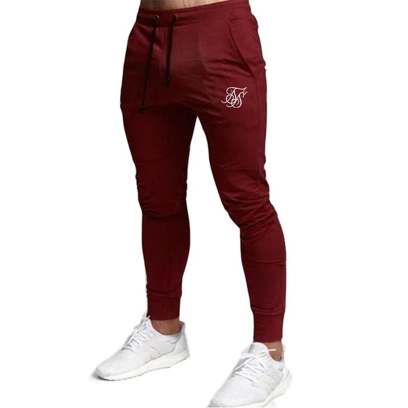 Slim Fit Jogger Pants with Contrast Side Stripes and Zipper Pockets for Men