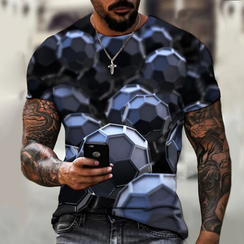 3D T Shirt For Men Fashion Hip Hop O-neck Short Sleeve Tops Abstract Harajuku Men's T-shirts Oversized Tees Shirt Man Clothing