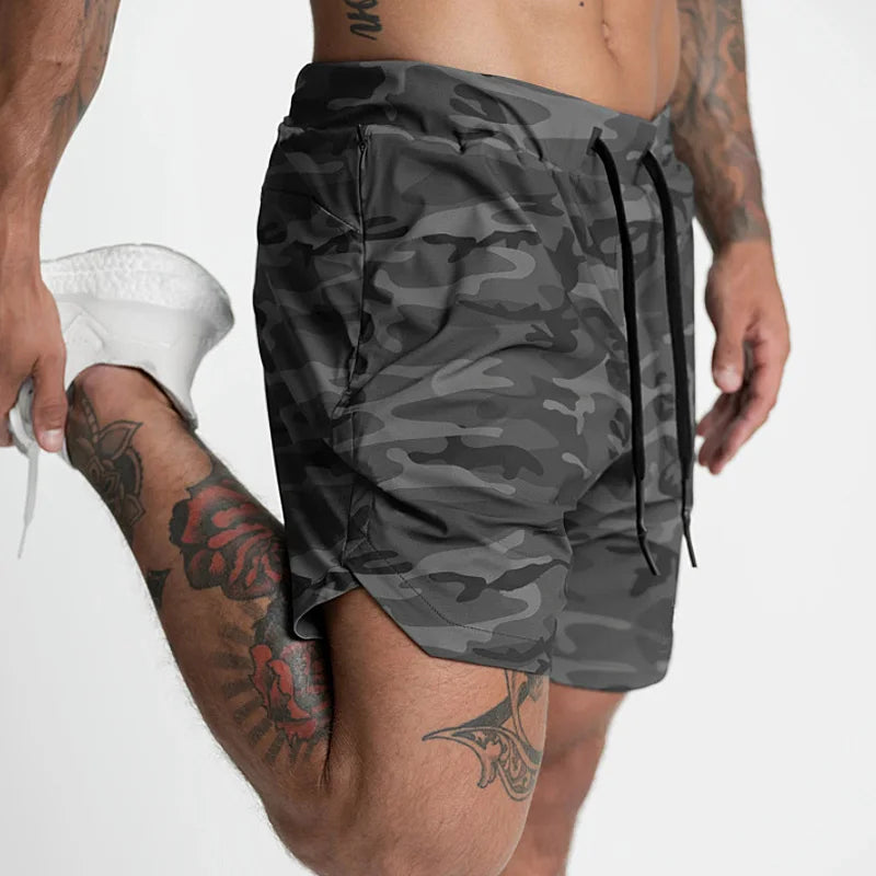 Men's Lightweight Performance Athletic Shorts with Elastic Waistband and Side Pockets