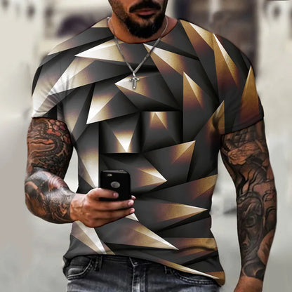 3D T Shirt For Men Fashion Hip Hop O-neck Short Sleeve Tops Abstract Harajuku Men's T-shirts Oversized Tees Shirt Man Clothing