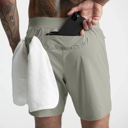 Men's Lightweight Performance Athletic Shorts with Elastic Waistband and Side Pockets