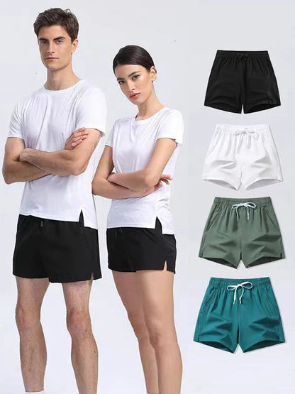 Men's Athletic Training Shorts with Elastic Waistband, Drawstring Closure, and Side Vents for Enhanced Mobility