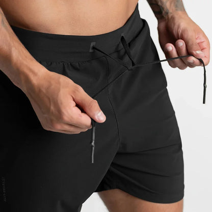 Men's Lightweight Performance Athletic Shorts with Elastic Waistband and Side Pockets