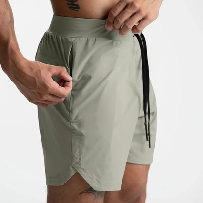 Men's Lightweight Performance Athletic Shorts with Elastic Waistband and Side Pockets