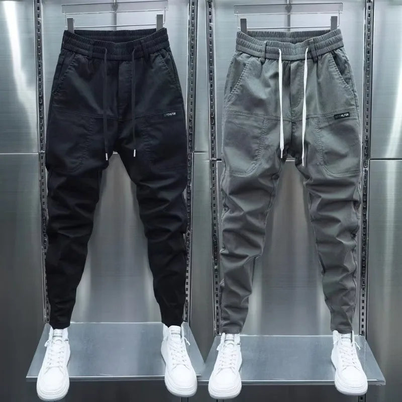 Men's Casual Slim Fit Jogger Pants with Elastic Waist and Drawstring Closure for Comfortable Daily Wear