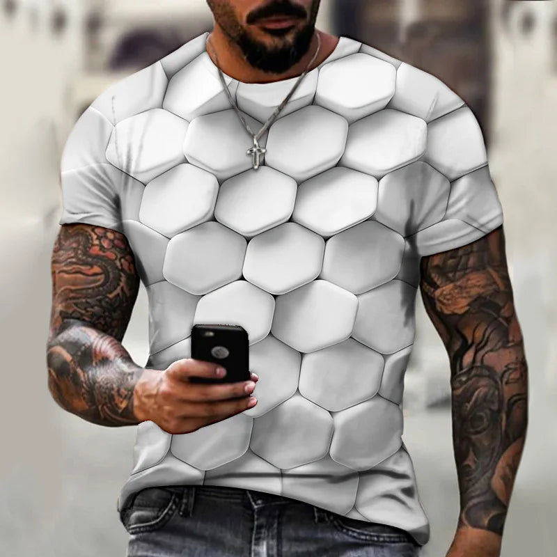 3D T Shirt For Men Fashion Hip Hop O-neck Short Sleeve Tops Abstract Harajuku Men's T-shirts Oversized Tees Shirt Man Clothing