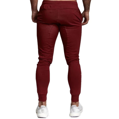 Slim Fit Jogger Pants with Contrast Side Stripes and Zipper Pockets for Men