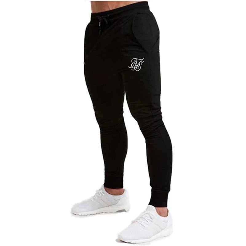 Slim Fit Jogger Pants with Contrast Side Stripes and Zipper Pockets for Men