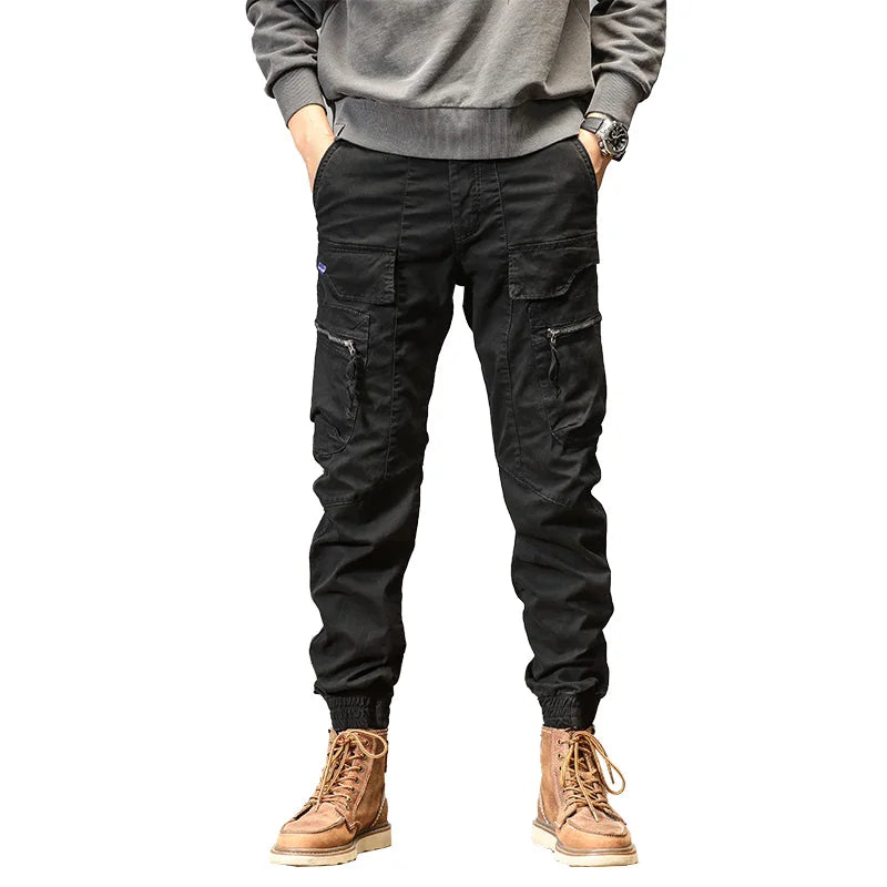 Men's Tactical Cargo Jogger Pants with Multiple Pockets and Elasticized Cuffs for Outdoor Activities