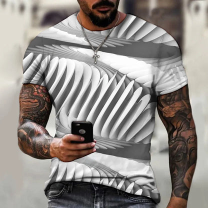 3D T Shirt For Men Fashion Hip Hop O-neck Short Sleeve Tops Abstract Harajuku Men's T-shirts Oversized Tees Shirt Man Clothing